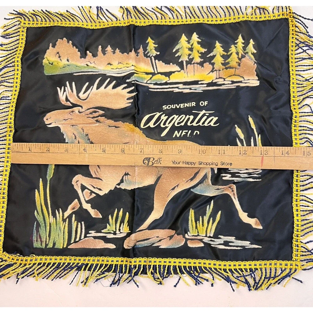 Argentia Souvenir Pillow Cover Black Fringe 14